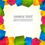 Abstract Background with Colorful Cubes Frame and Sample Text